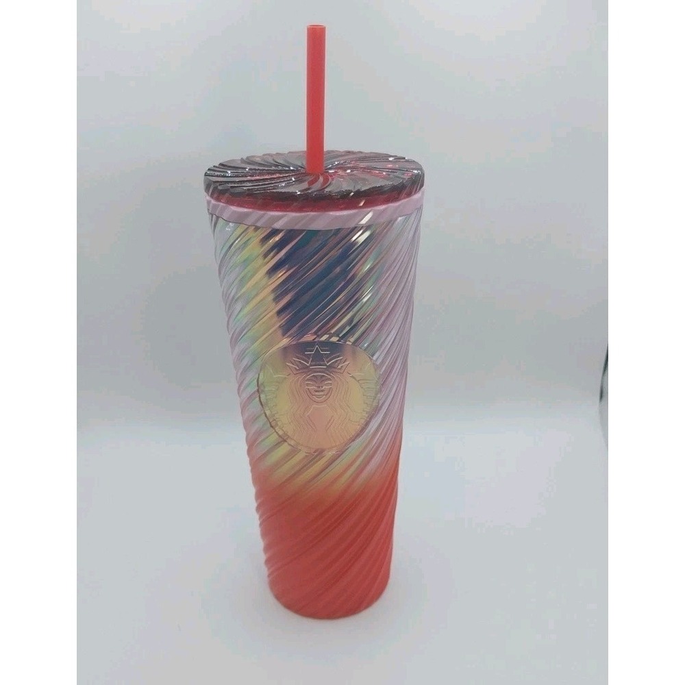 Starbucks Winter 2025 Sunrise Red Orange Pearl Ombre Swirl Venti Tumbler 24oz
